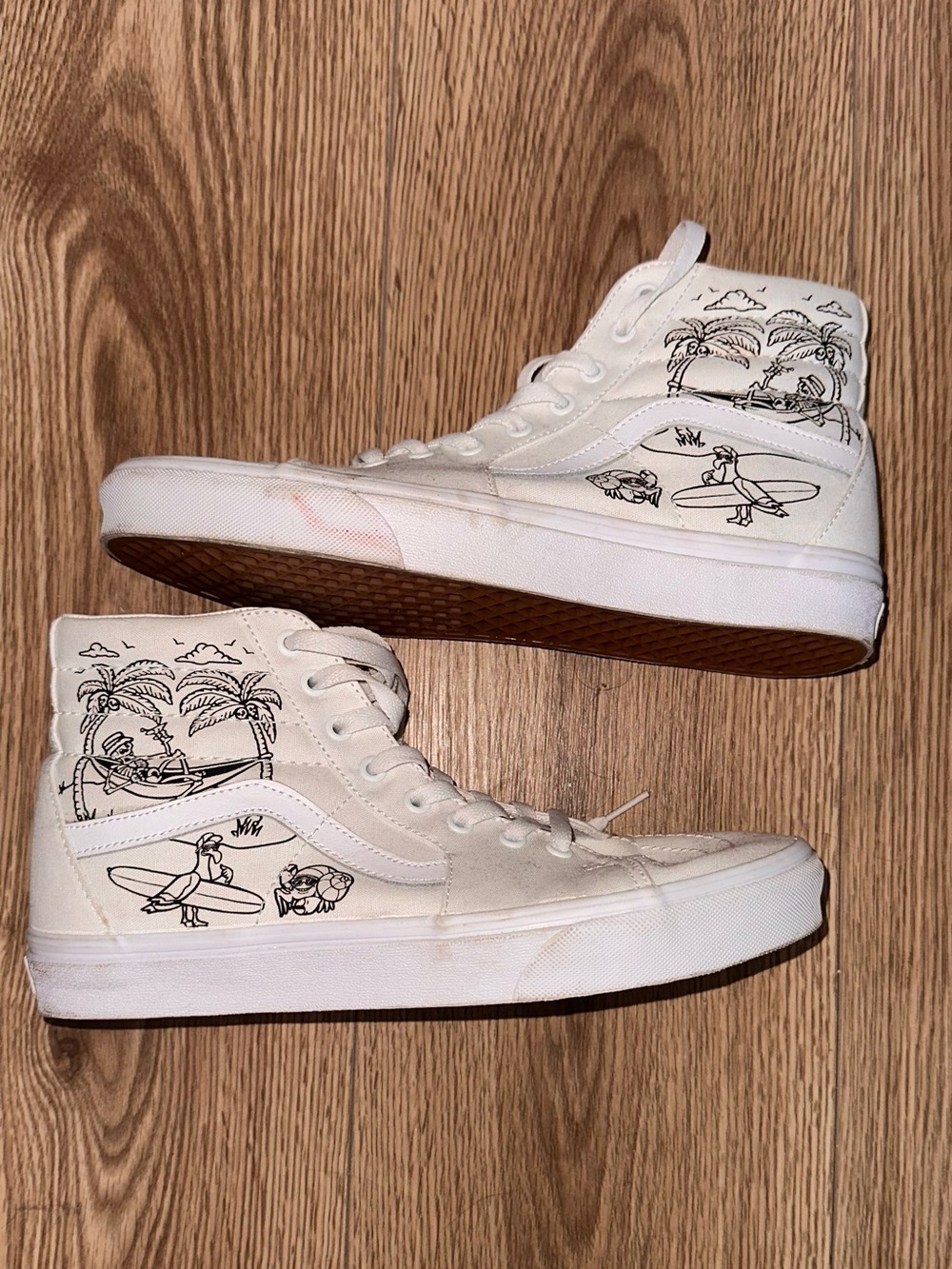 Vans White High-Top Surf Graphic Canvas Sneakers